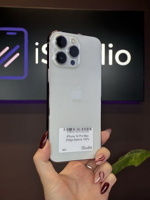 iPhone 14 Pro Max 256GB Srebrny - bateria 100% - gwarancja 12 mies. - rozliczenie starego iPhone’a