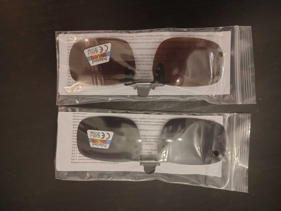 Nakładki przeciwsłoneczne na okulary z polaryzacją