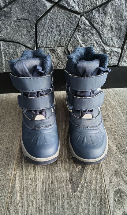 Śniegowce kozaki trapery 36 chłopięce granatowe