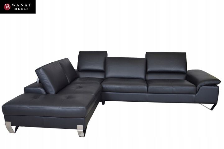 Wypoczynek Colorado Włoski Styl Czarna skóra natur