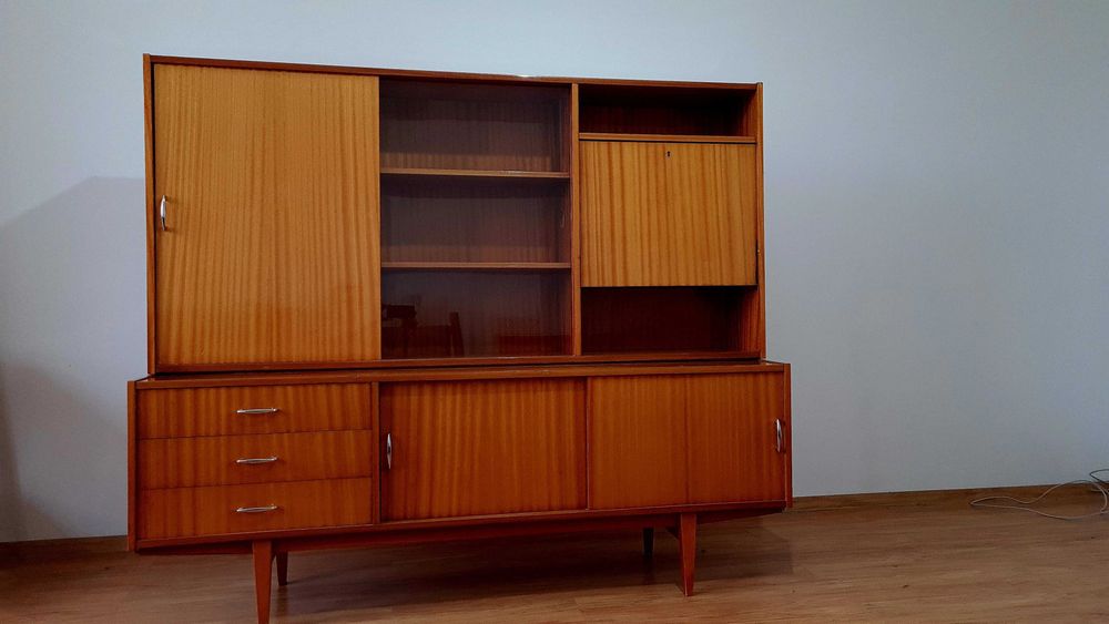 Duża witryna PRL „Violetta” – oryginał z epoki, lata 60/70 (182 cm)