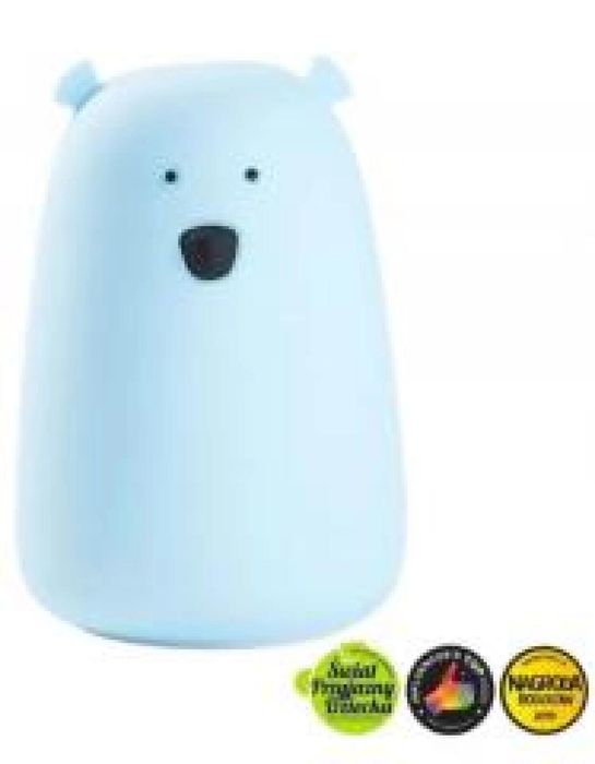 Miś duży lampka silikonowa niebieska Rabbit & Friends oprawa: pudełko