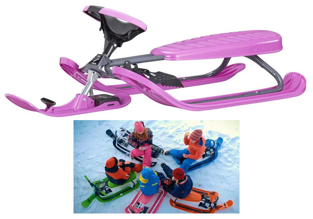 Nartosanki STIGA Snowracer PRO kierownica hamulec zwijacz sznurka pink