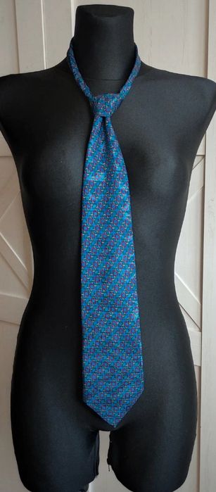 Krawat wzorzysty niebieski