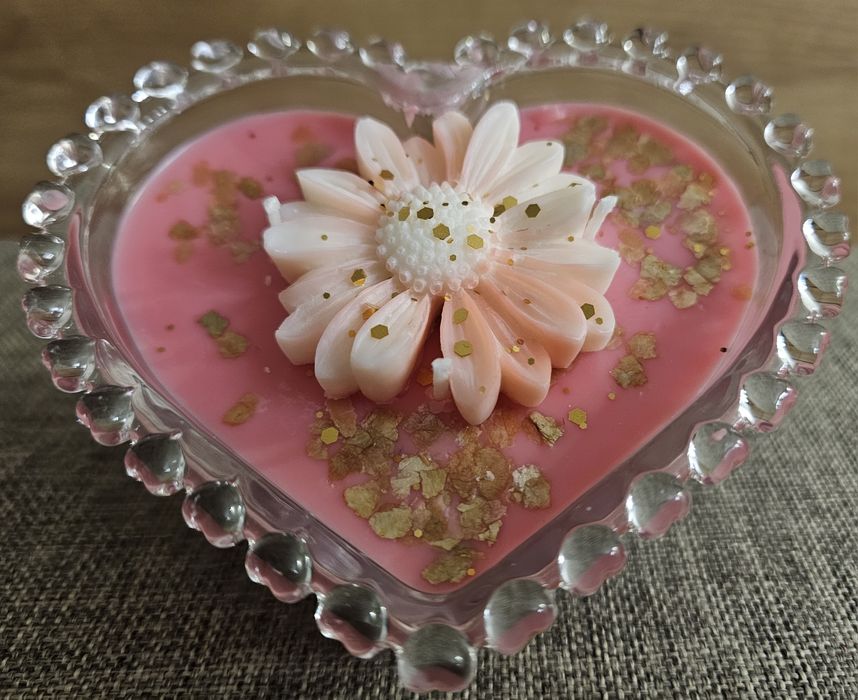 Swieca sojowa serce na walentynki