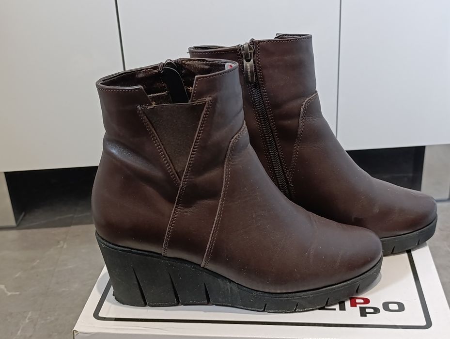 Skórzane botki damskie