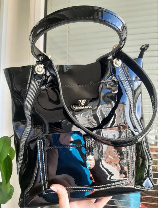Шкіряна лакова сумка Velina Fabbiano