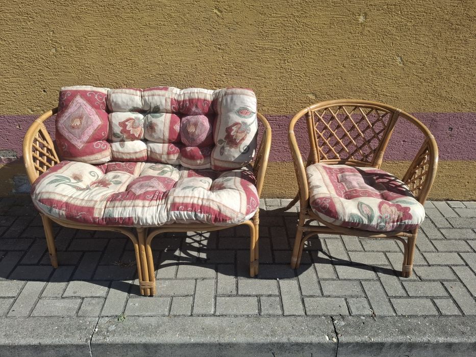 Sofa+fotel  rattanowy/meble ogrodowe