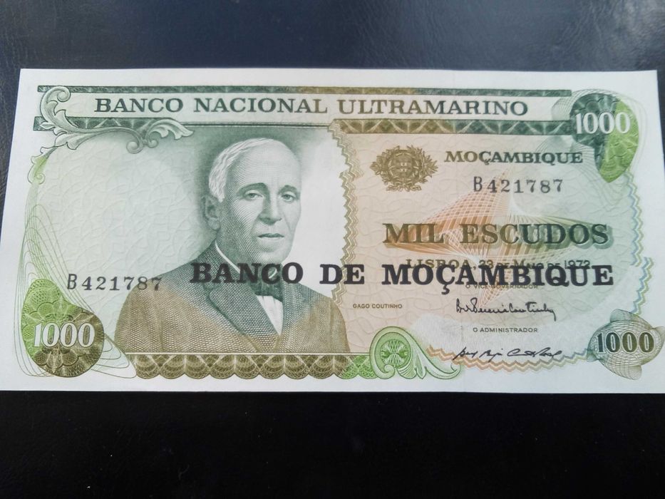 4 notas de Moçambique 50$/100$/500$/1000$ 1970/61/67/72 não circuladas