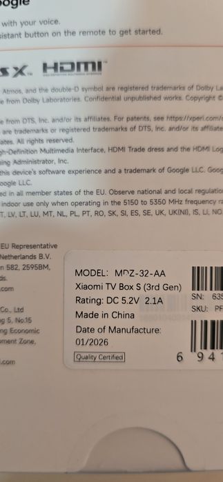 Xiaomi TV box 3 geração, selada