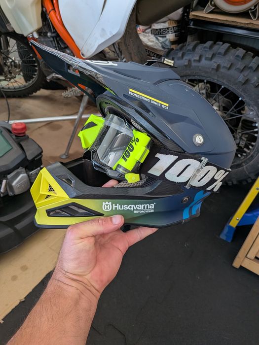 Kask Husqvarna + Gogle 100%
