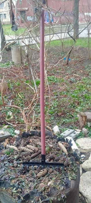 Грабли садовые с черенком