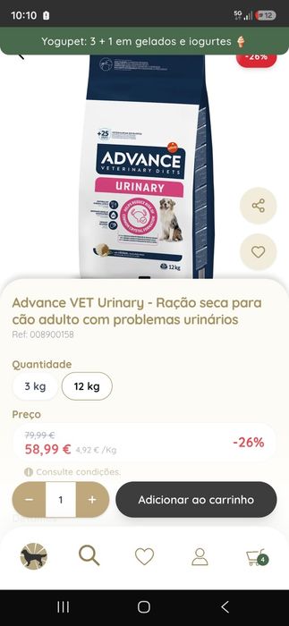 Comida cão urinary