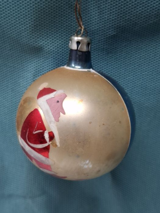 Bombka ze Św. Mikołajem prl