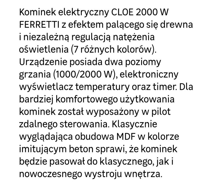 Kominek elektryczny