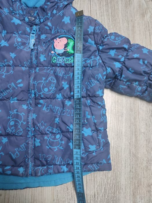 Nutmeg 98 kurtka chłopięca zimowa pikowana ocieplana polar świnkapeppa