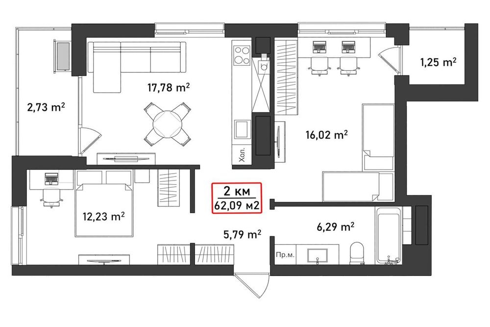 Квартира 62,09 м2 у новому ЖК Акварелі на Пасічній за акційною ціною!