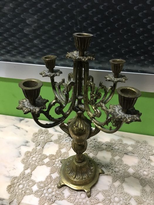 Castiçal 5 velas em latão