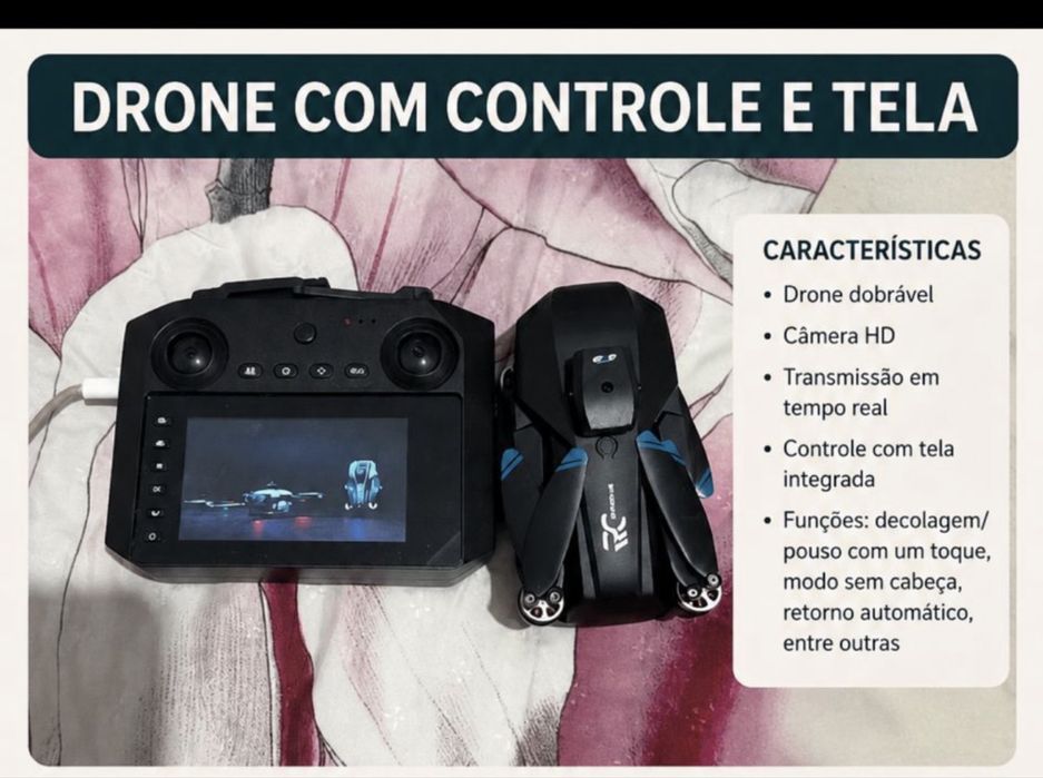Drone com controle e tela