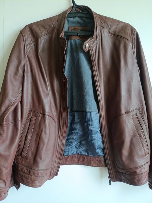 Куртка кожаная мужская Massimo Dutti.