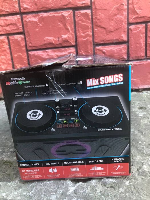 Портативна акустична система з підсвіткою та Bluetooth PARTYBOX 200W