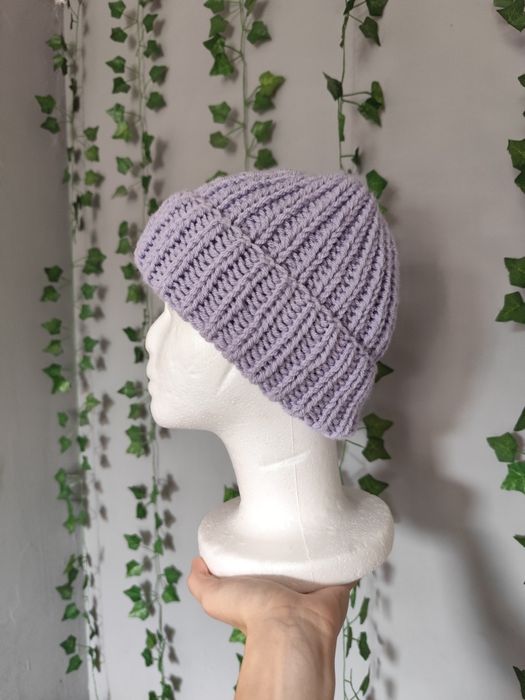 Fioletowa czapka zimowa beanie