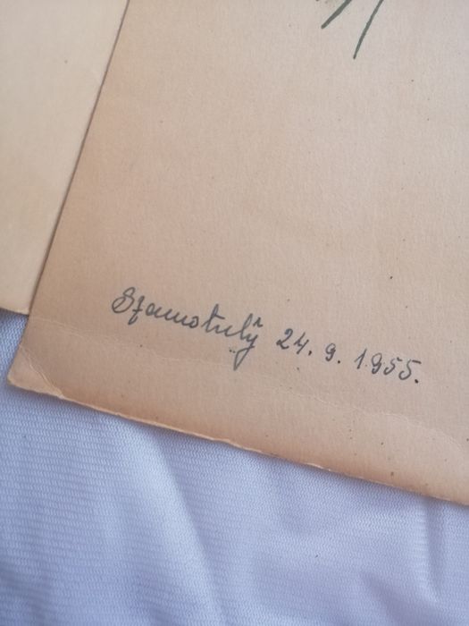 Kartki pamiątki ślubne 9szt 1955