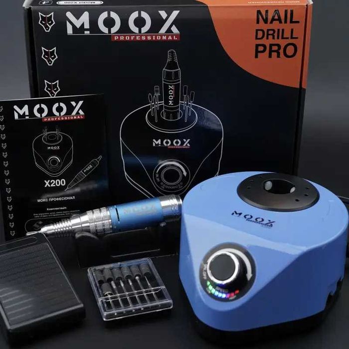 Фрезер для манікюру і педикюру MOOX X200 50 000 об / хв, 70W, Sky Blue