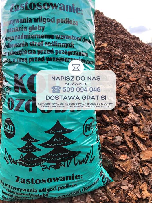 Dekoracyjna Kora Sosnowa Ziemia Torf Nawóz Dowóz Rembertów OKOLICE