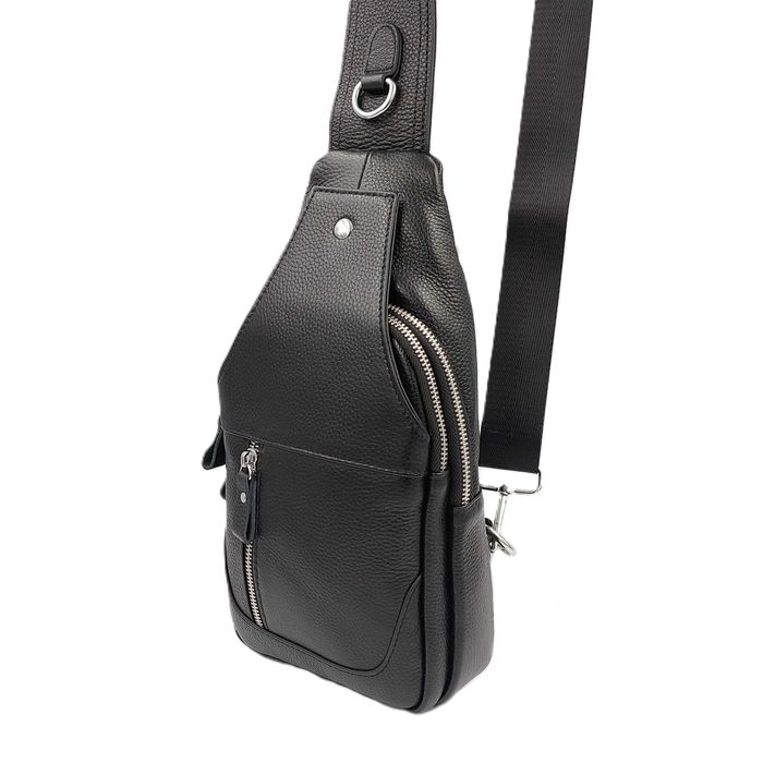 Сумка чоловіча натуральна шкіра leather 6809 Black кожа Сумка мужская