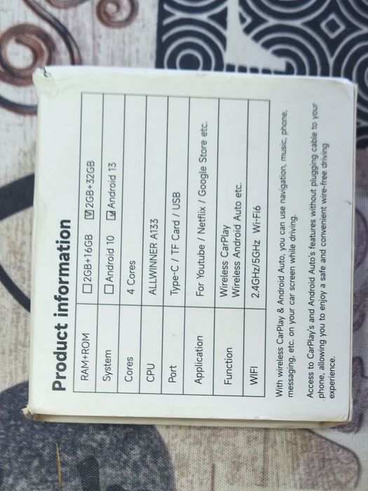 Carplay AI Box preta