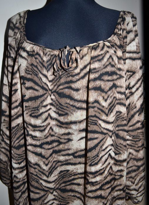 171^  elegancka duża szyfonowa bluzka tunika koszulowa  58/60