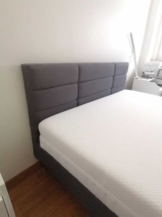 Cama de casal 1.40m (estrutura, cabeceira e colchão)