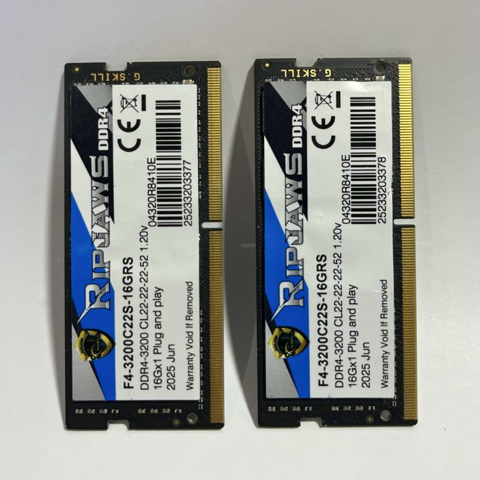 Оперативна пам'ять DDR4 SODIMM 32GB CL22 3200 (KIT 2x16GB)