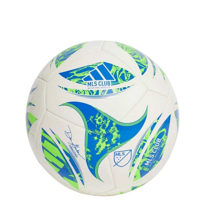 Футбольний м'яч Adidas MLS 25 Club Ball (White / Green / Glow Blue) розмір 5