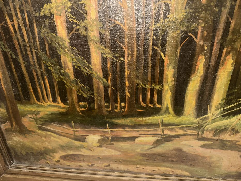 Картина маслом  старая очень масло холст