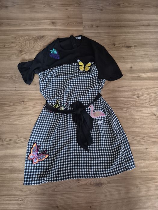 Sukienka w krate z naszywkami Divided H&M S