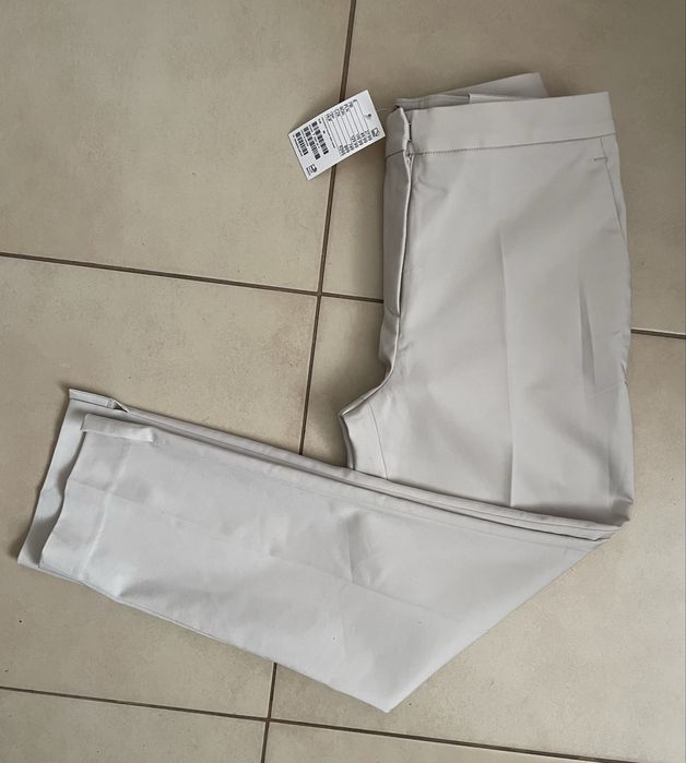 H&M nowe eleganckie cygaretki spodnie nude casual