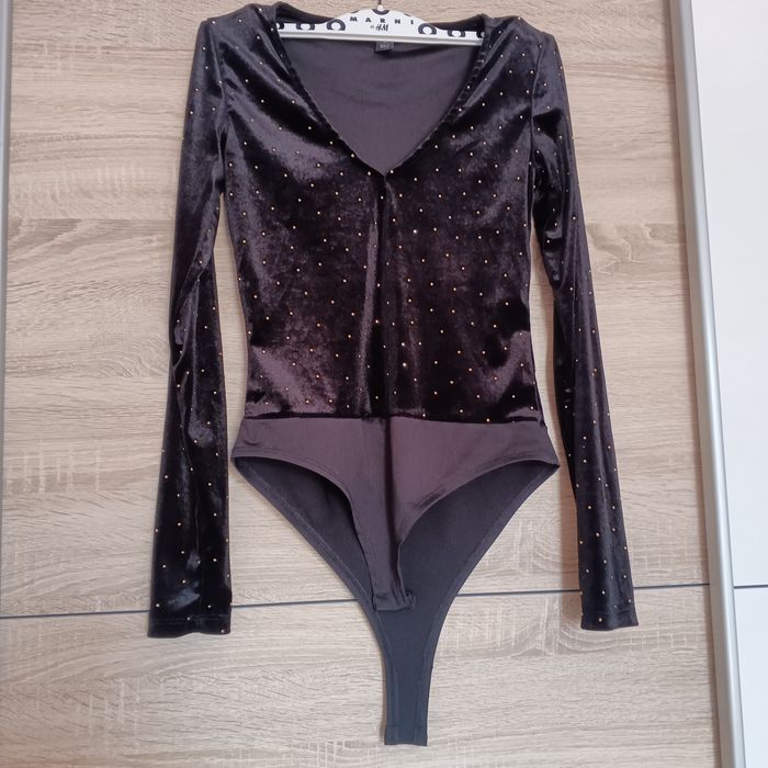 Piękne body czarne Amisu XS 34 w stylu old money