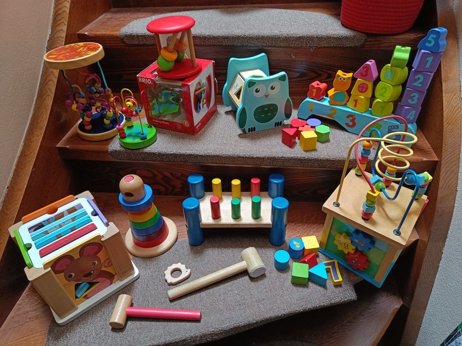 Zabawki drewniane tildo sorter brio wbijak klocki btoys przeplatanka