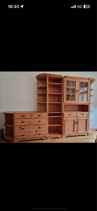 Kredens komoda lite drewno sosna sekretarzyk