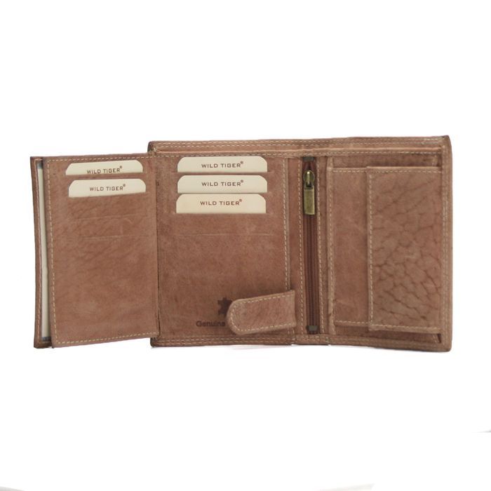 portfel męski pionowy wild tiger - jasnobrązowy