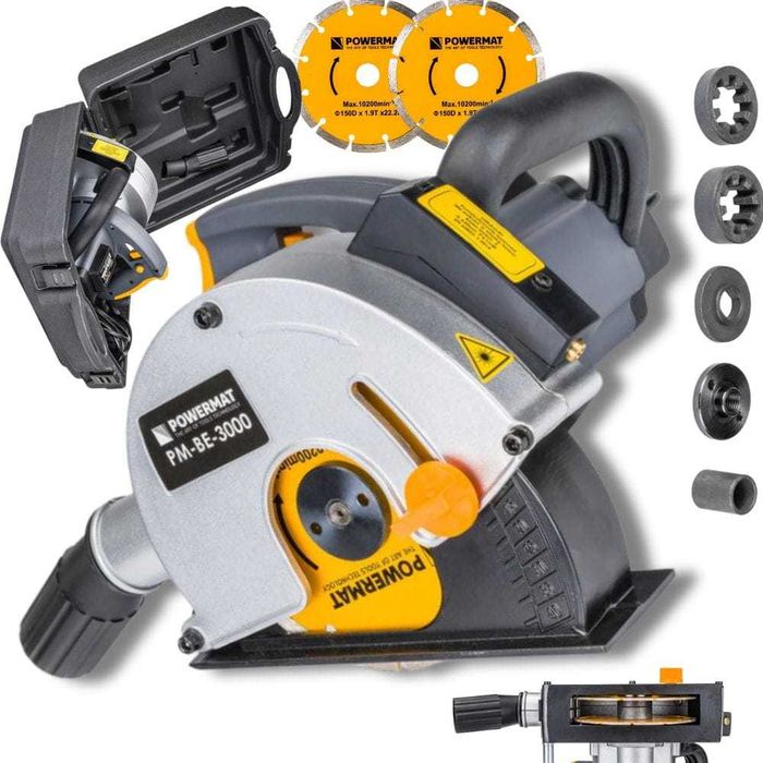 POWERMAT Bruzdownica Elektryczna 3000W 150mm Walizka Laser PM0689