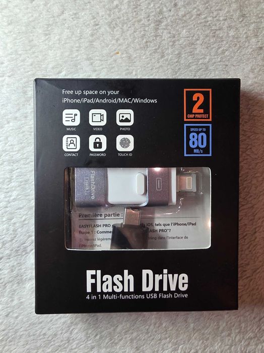 Pendrive 256 GB Lightning, Micro-USB, USB 3.0, USB 3.1 typ C szary