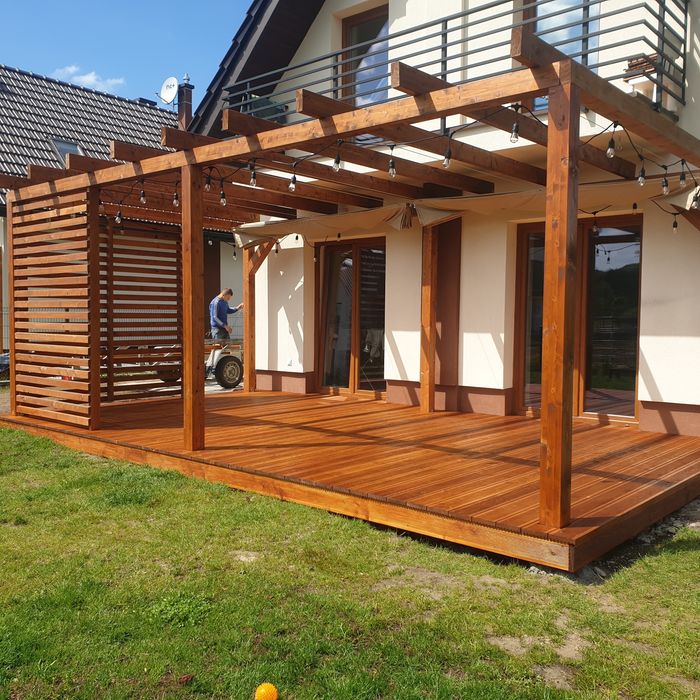Zadaszenia tarasów pergole wiaty pergola zabudowy tarasów