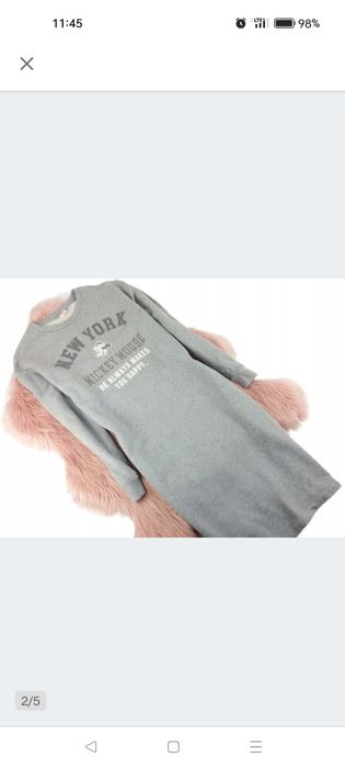 Szara dresowa dzianinowa sukienka