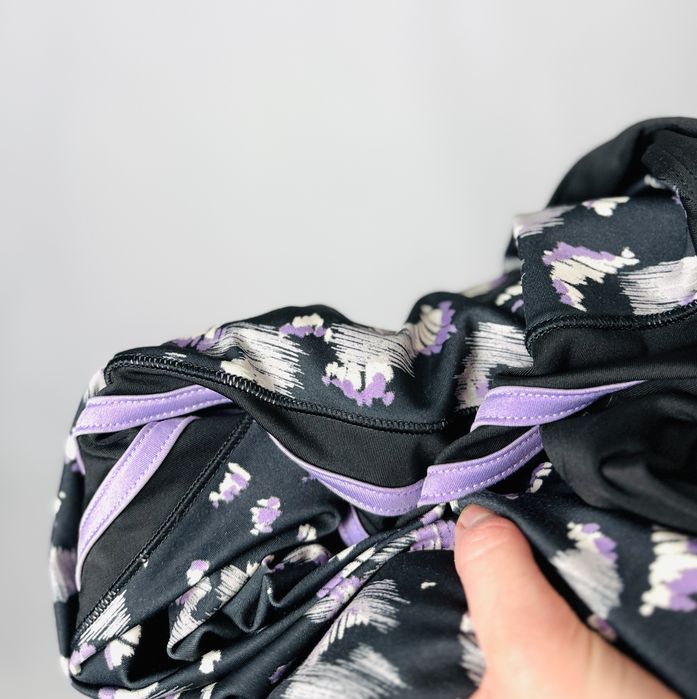 Legginsy w panterkę z fioletowym akcentem L 40