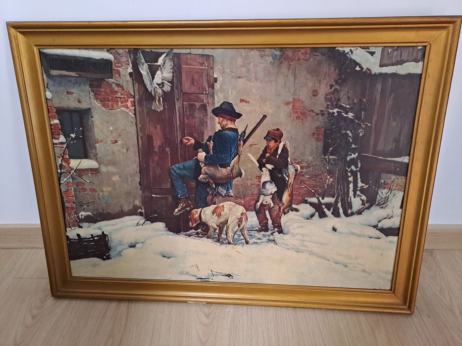 Quadro vintage moldura dourada