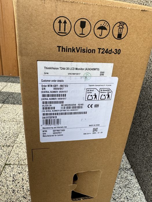 Monitor Lenovo ThinkVision T24d-30 Nowy