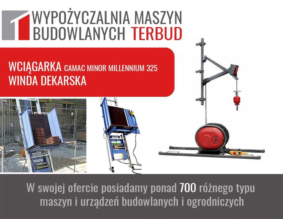 Giętarka do blachy. Winda dekarska, wciągarka, gwoździarka